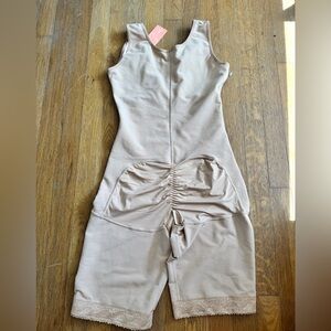 Chic Beige Sleeveless Slimming Contour Undergarment